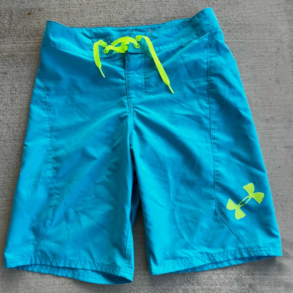 Under Armour Mens Blue Board Shorts Swim Trunks size 29
